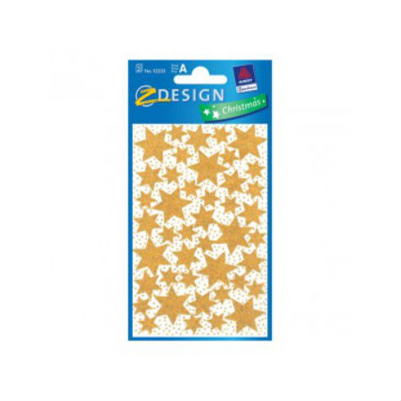 STICKERS AVERY STARS GOLD GLITTER 