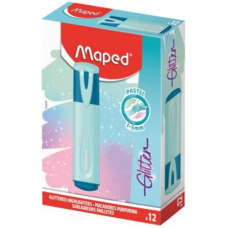 ΜΑΡΚΑΔΟΡΟΙ MAPED ΥΠΟΓΡΑΜΜΙΣΗΣ FLUO PEP'S GLITTER PASTEL ΣΕ ΚΟΥΤΙ Χ 12