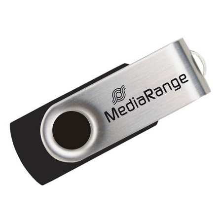 USB MEDIARANGE 32GΒ ΜΑΥΡΟ-ΑΣΗΜΙ