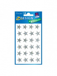 STICKERS AVERY CHRISMTAS STARS SILVER